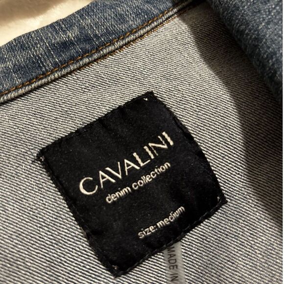 Cavalini WomenM Denim Jacket Cottagecore Western Boho Vintage Floral Embroidered - Picture 3 of 7